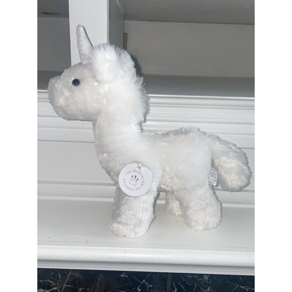 Manhatten Toy Company • Plush White Unicorn Stuffed Animal 10” With Tags